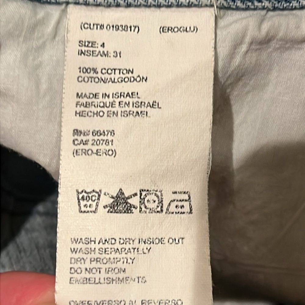 Y2K Tommy Hilfiger Jeans Flag waist detail straight leg low rise light wash sz 4 - Picture 7 of 10